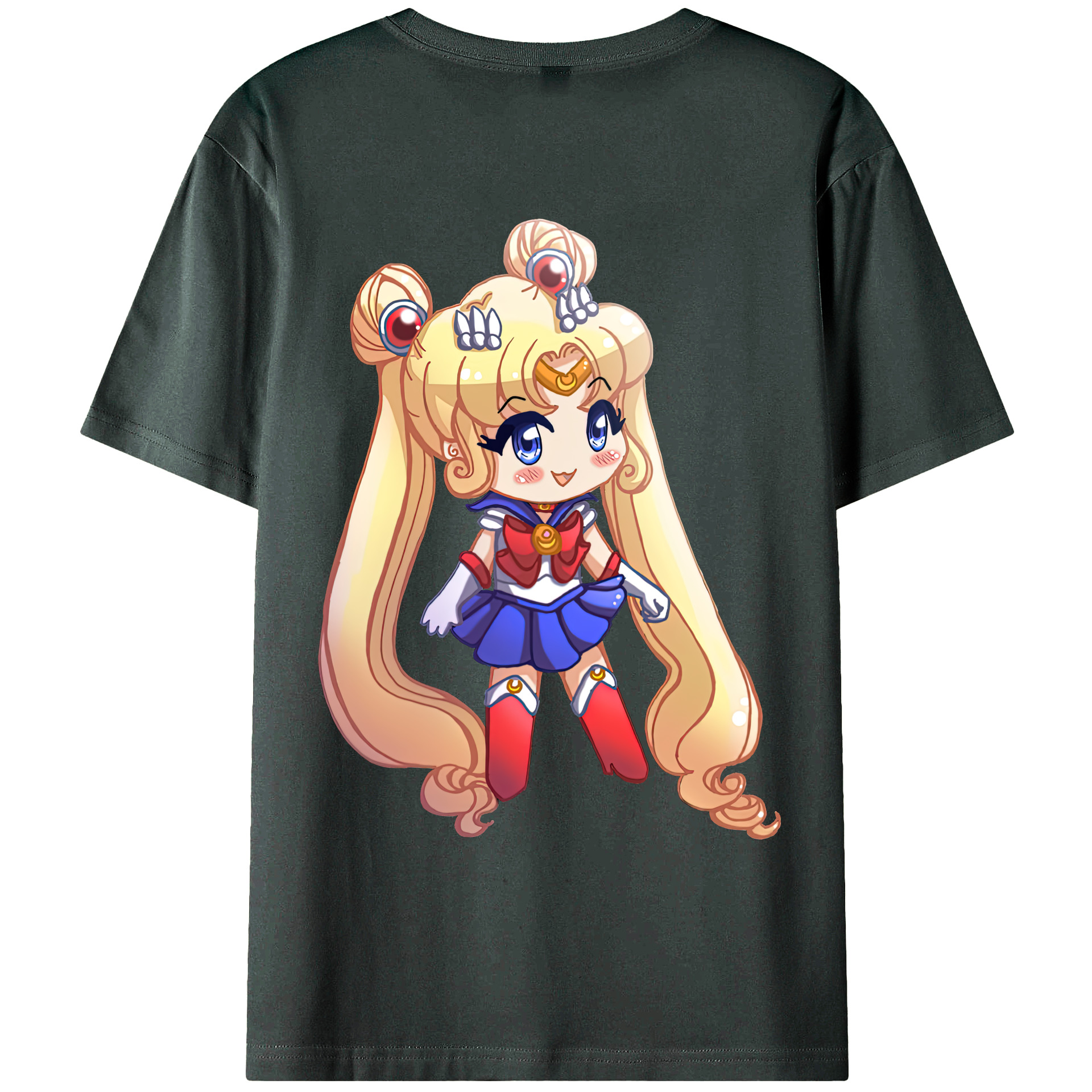 （画像用） 美少女戦士セーラームーン 月野 うさぎ つきの うさぎ Sailor Moon Tsukino Usagi 綿100％ メンズ半袖Tシャツ（バックプリント） 通気性